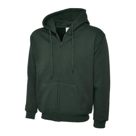 Uneek Clothing UC504 Bottle Green Adults Classic Full Zip Hooded Sweatshirt