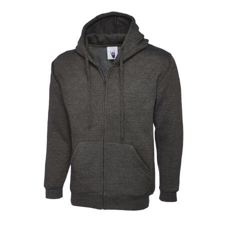Uneek Clothing UC504 Charcoal Adults Classic Full Zip Hooded Sweatshirt