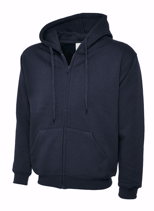 Uneek Clothing UC504 Navy Adults Classic Full Zip Hooded Sweatshirt