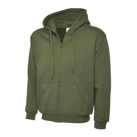 Uneek Clothing UC504 Olive Adults Classic Full Zip Hooded Sweatshirt