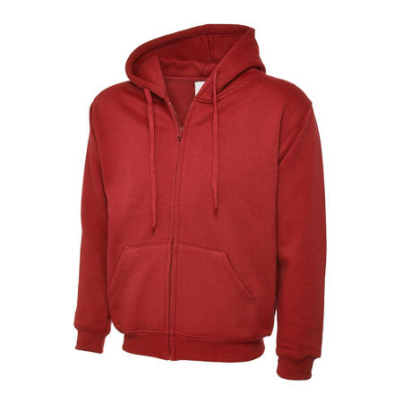 Uneek Clothing UC504 Red Adults Classic Full Zip Hooded Sweatshirt