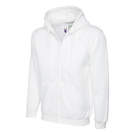 Uneek Clothing UC504 White Adults Classic Full Zip Hooded Sweatshirt