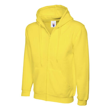 Uneek Clothing UC504 Yellow Adults Classic Full Zip Hooded Sweatshirt