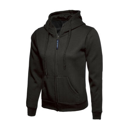 Uneek Clothing UC505 Black Ladies Classic Full Zip Hooded Sweatshirt