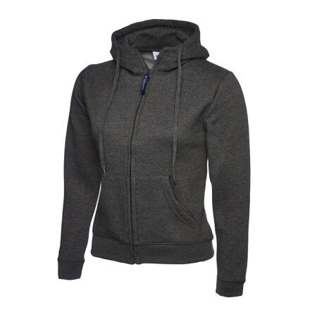 Uneek Clothing UC505 Charcoal Ladies Classic Full Zip Hooded Sweatshirt