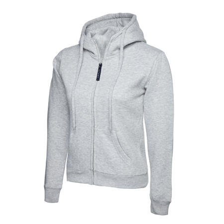 Uneek Clothing UC505 Heather Grey Ladies Classic Full Zip Hooded Sweatshirt