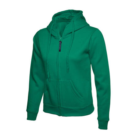 Uneek Clothing UC505 Kelly Green Ladies Classic Full Zip Hooded Sweatshirt