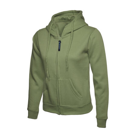 Uneek Clothing UC505 Olive Ladies Classic Full Zip Hooded Sweatshirt