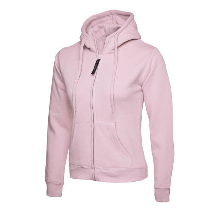 Uneek Clothing UC505 Pink Ladies Classic Full Zip Hooded Sweatshirt