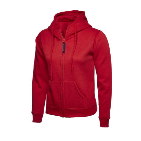 Uneek Clothing UC505 Red Ladies Classic Full Zip Hooded Sweatshirt