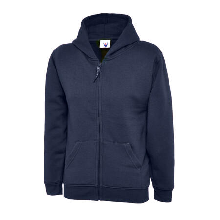 Uneek Clothing UC506 Navy Childrens Classic Full Zip Hooded Sweatshirt