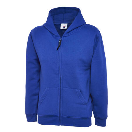 Uneek Clothing UC506 Royal Childrens Classic Full Zip Hooded Sweatshirt
