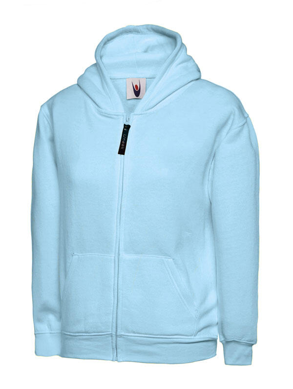 Uneek Clothing UC506 Sky Childrens Classic Full Zip Hooded Sweatshirt