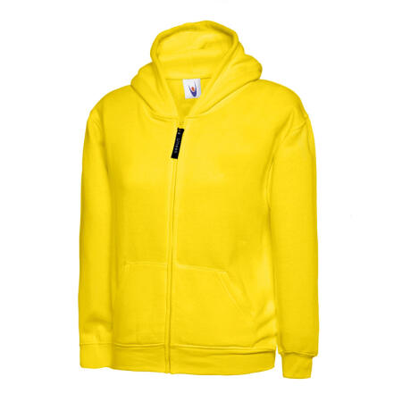 Uneek Clothing UC506 Yellow Childrens Classic Full Zip Hooded Sweatshirt