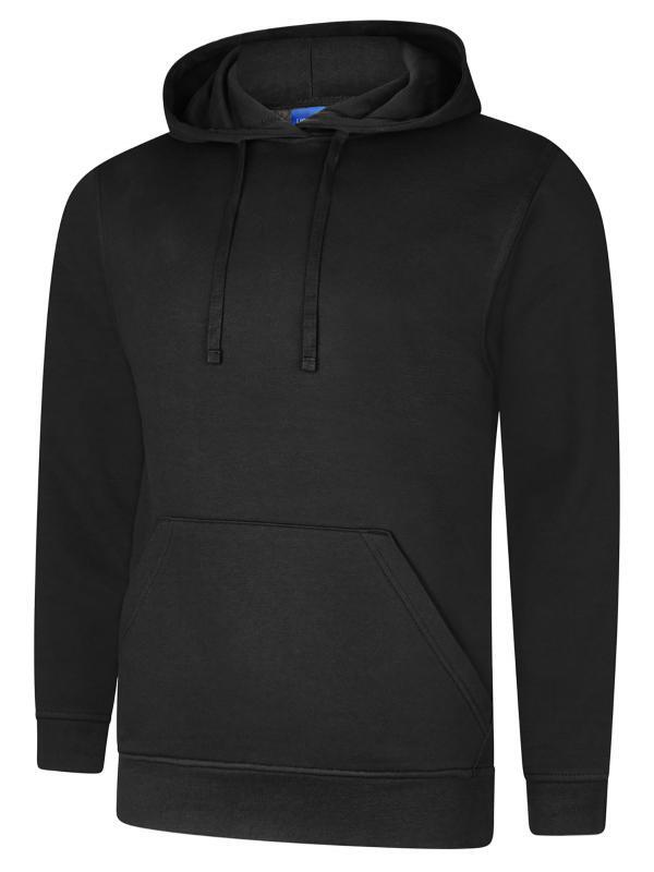 Uneek Clothing UC509 Black Deluxe Hooded Sweatshirt
