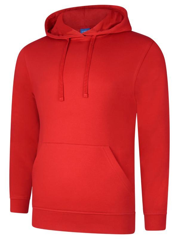 Uneek Clothing UC509 Red Deluxe Hooded Sweatshirt