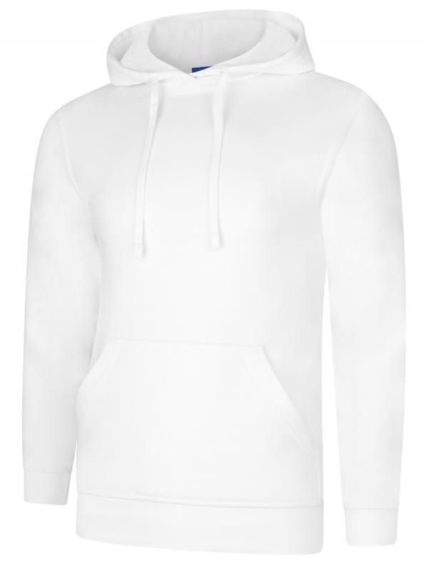 Uneek Clothing UC509 White Deluxe Hooded Sweatshirt