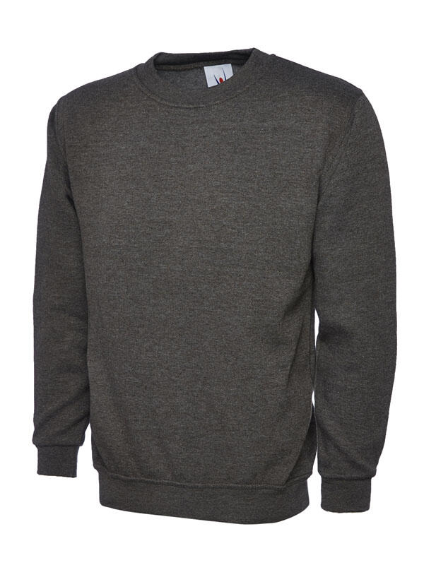 Uneek Clothing UC211 Charcoal Ladies Deluxe Crew Neck Sweatshirt