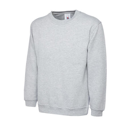 Uneek Clothing UC211 Heather Grey Ladies Deluxe Crew Neck Sweatshirt