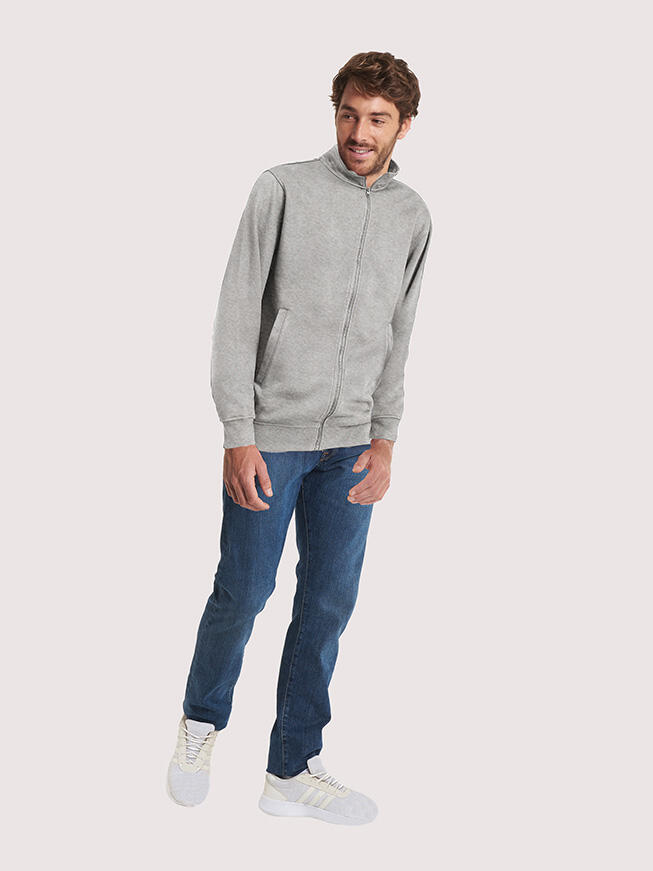 Uneek Clothing UC212 Heather Grey Deluxe Unisex Sweat Jacket
