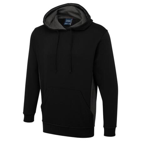 Uneek Clothing UC517 Black/Charcoal Two Tone Hooded Sweatshirt