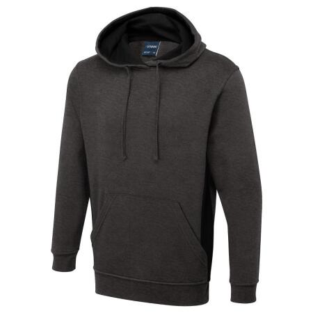Uneek Clothing UC517 Charcoal/Black Two Tone Hooded Sweatshirt