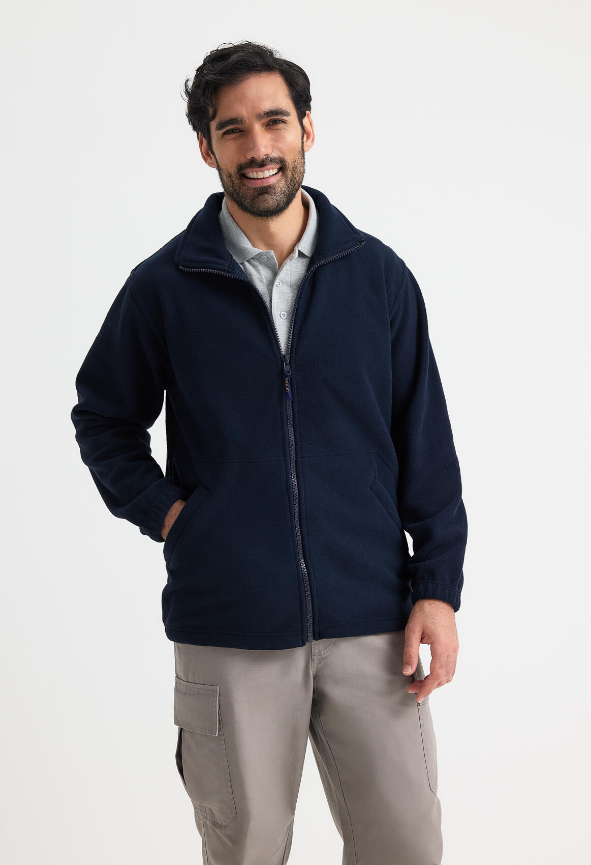 UC601 Maroon Heavyweight Full Zip Fleece Jacket - Image 2