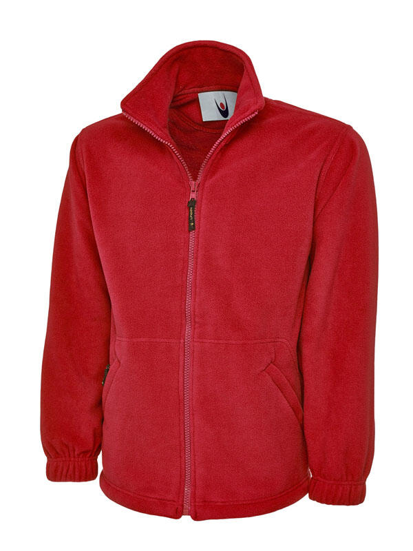 Uneek Clothing UC601 Red Heavyweight Full Zip Fleece Jacket