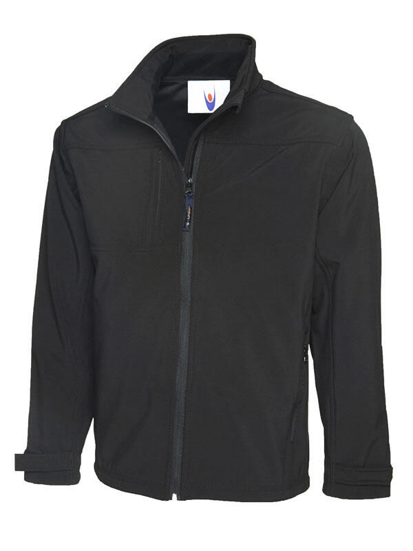 Uneek Clothing UC611 Black Deluxe Full Zip Soft Shell Jacket