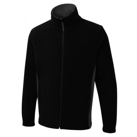 Uneek Clothing UC617 Black/Charcoal Two Tone Full Zip Fleece Jacket