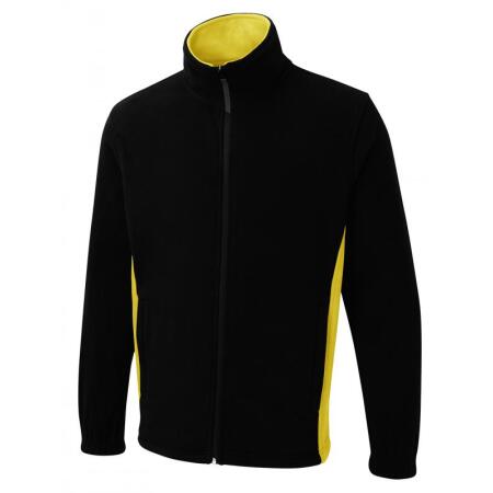 Uneek Clothing UC617 Black/Yellow Two Tone Full Zip Fleece Jacket