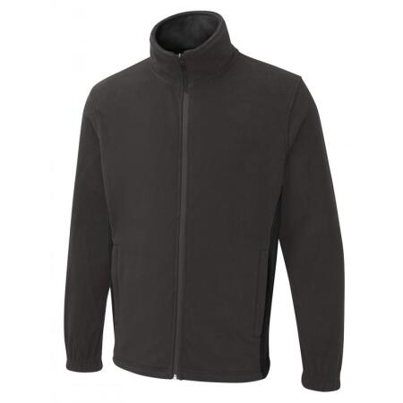 Uneek Clothing UC617 Charcoal/Black Two Tone Full Zip Fleece Jacket
