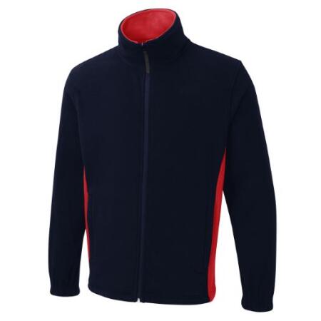 Uneek Clothing UC617 Navy/Red Two Tone Full Zip Fleece Jacket