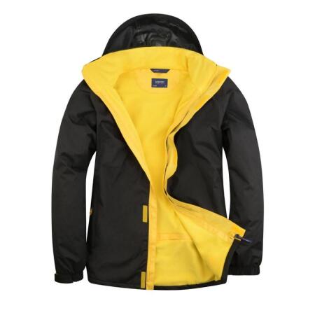 Uneek Clothing UC621 Black/Submarine Yellow Deluxe Outdoor Jacket
