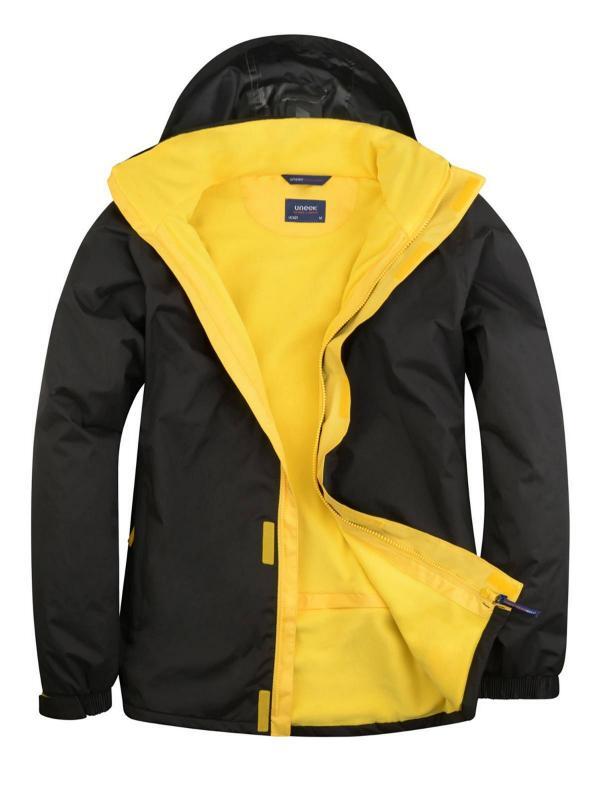 Uneek Clothing UC621 Black/Submarine Yellow Deluxe Outdoor Jacket
