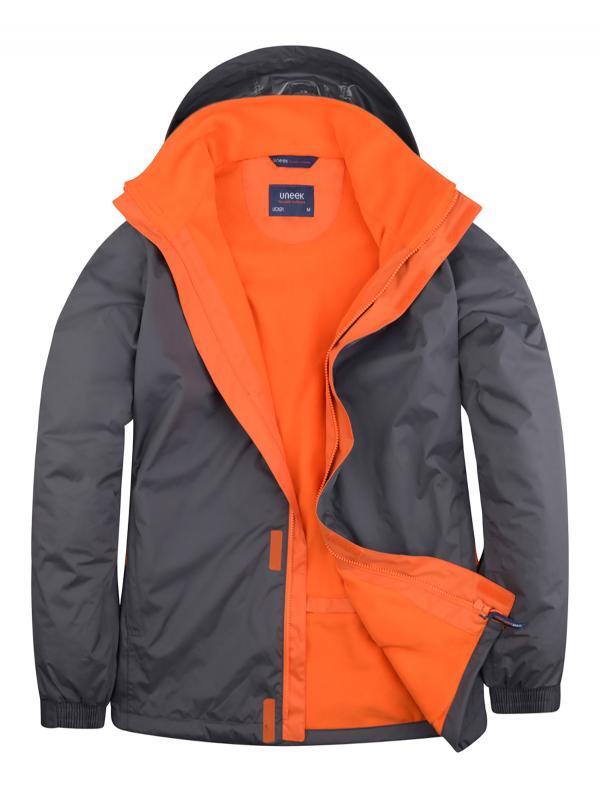 Uneek Clothing UC621 Deep Grey/Fiery Orange Deluxe Outdoor Jacket