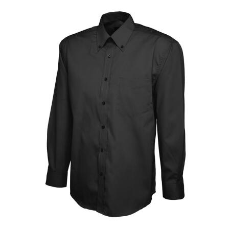Uneek Clothing UC701 Black Mens Pinpoint Oxford Full Sleeve Shirt