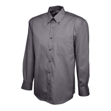 Uneek Clothing UC701 Charcoal Mens Pinpoint Oxford Full Sleeve Shirt