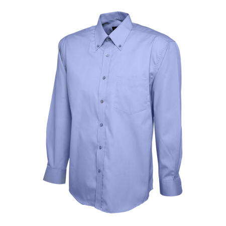 Uneek Clothing UC701 Mid Blue Mens Pinpoint Oxford Full Sleeve Shirt