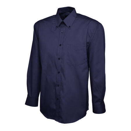 Uneek Clothing UC701 Navy Mens Pinpoint Oxford Full Sleeve Shirt
