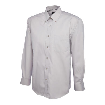 Uneek Clothing UC701 Silver Grey Mens Pinpoint Oxford Full Sleeve Shirt