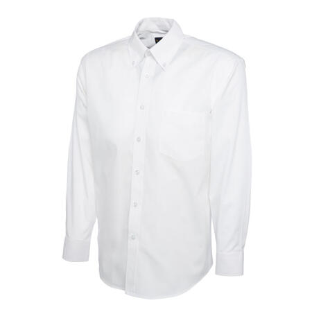 Uneek Clothing UC701 White Mens Pinpoint Oxford Full Sleeve Shirt
