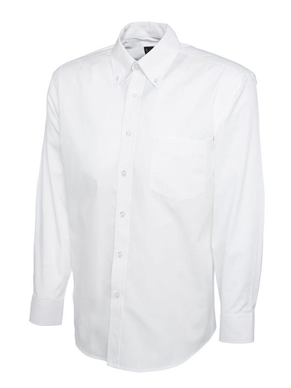 Uneek Clothing UC701 White Mens Pinpoint Oxford Full Sleeve Shirt