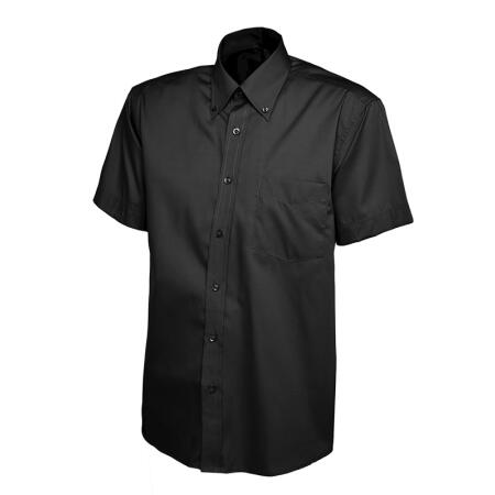 Uneek Clothing UC702 Black Mens Pinpoint Oxford Half Sleeve Shirt