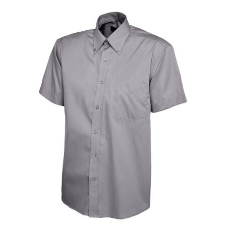 Uneek Clothing UC702 Charcoal Mens Pinpoint Oxford Half Sleeve Shirt