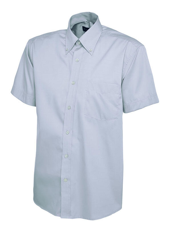 Uneek Clothing UC702 Light Blue Mens Pinpoint Oxford Half Sleeve Shirt