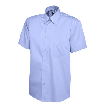 Uneek Clothing UC702 Mid Blue Mens Pinpoint Oxford Half Sleeve Shirt