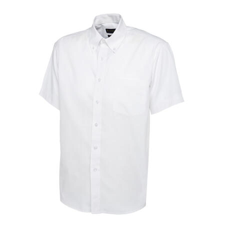 Uneek Clothing UC702 White Mens Pinpoint Oxford Half Sleeve Shirt