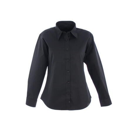 Uneek Clothing UC703 Black Ladies Pinpoint Oxford Full Sleeve Shirt