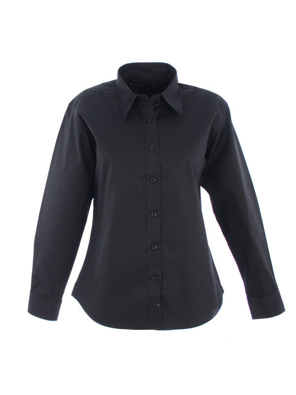 Uneek Clothing UC703 Black Ladies Pinpoint Oxford Full Sleeve Shirt